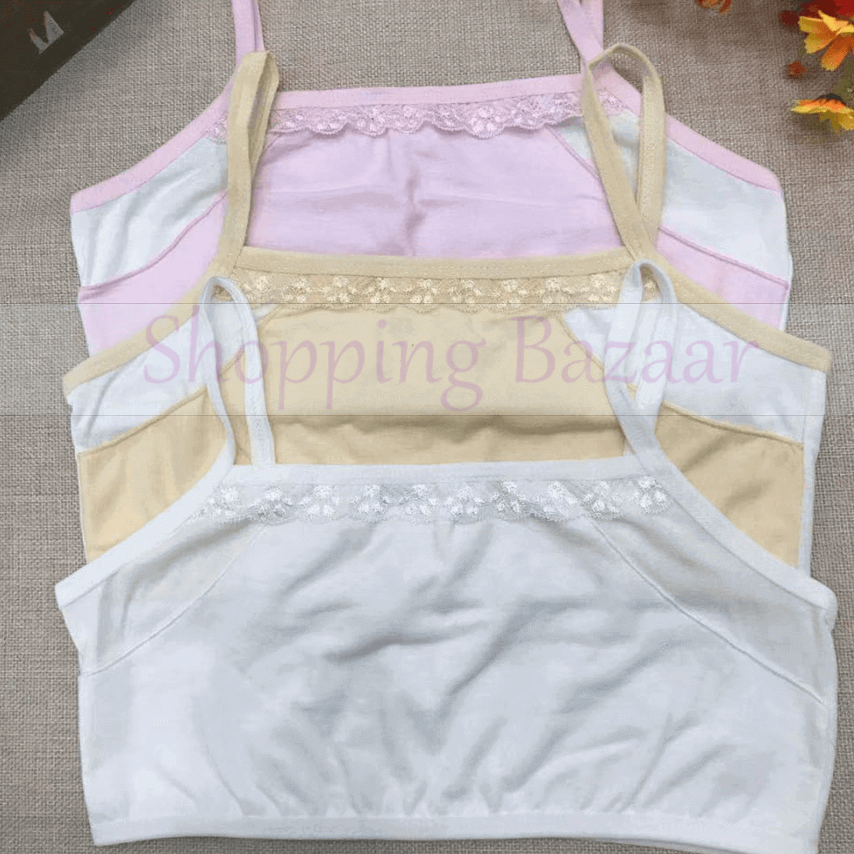 Teenage Girls Lace Bra – Cotton Lace Beginner Bra, Non Padded Wirefree First Bra