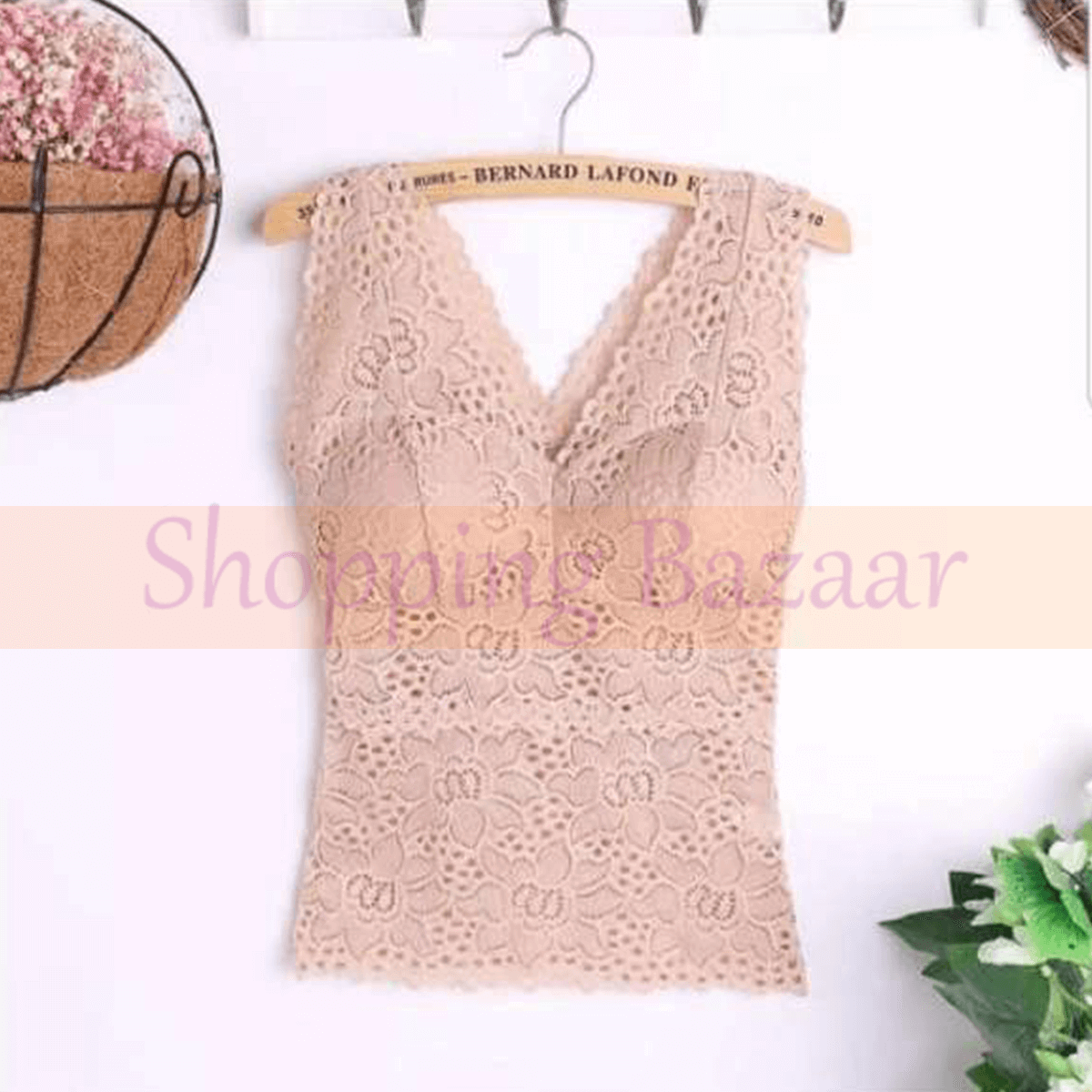 Beige Lace Top for Women – Stylish Sleeveless Summer & Party Wear Camisole