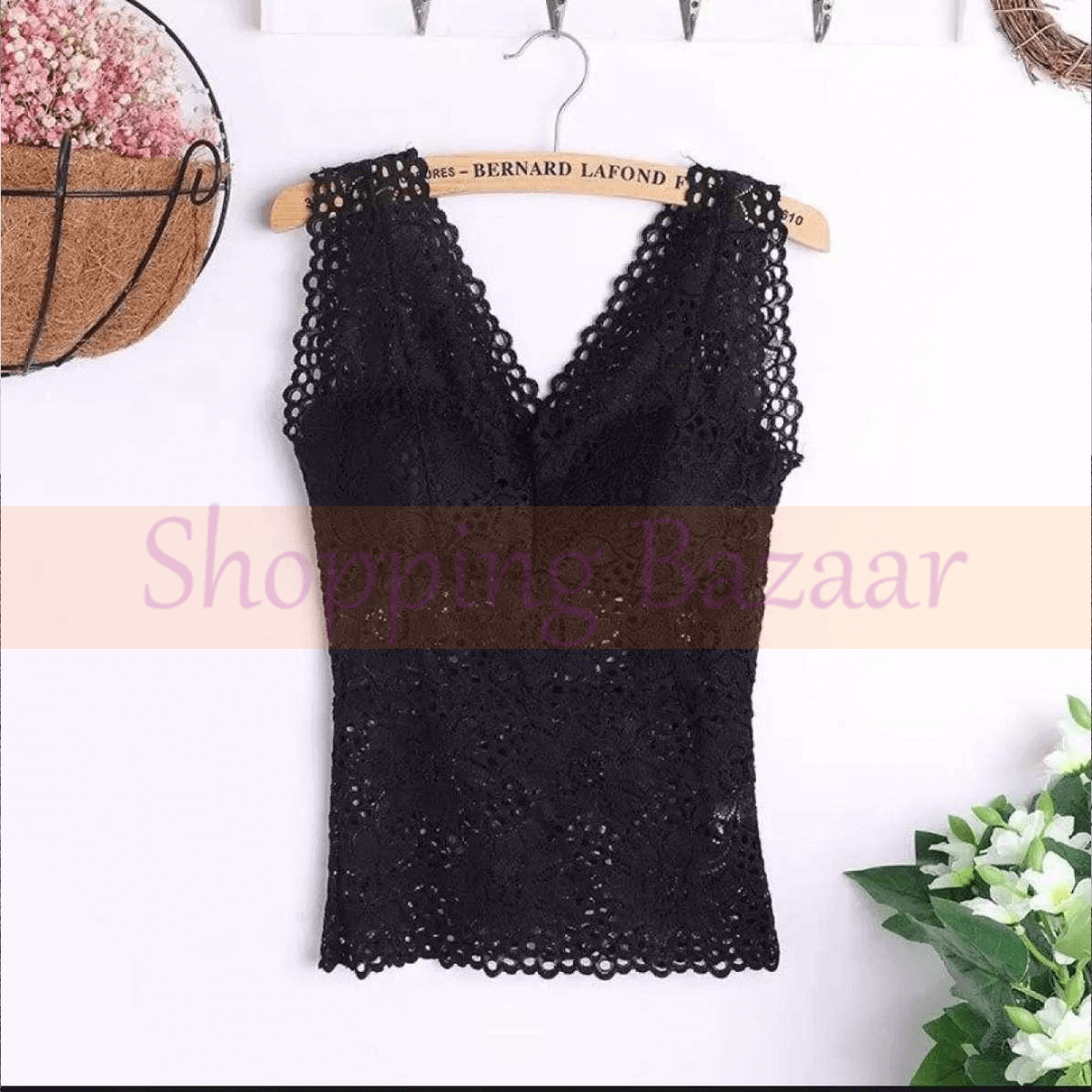 Black Lace Top for Women – Stylish Sleeveless Party Wear Camisole