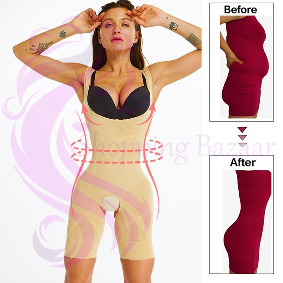 Tummy Control Body Shaper for Women – Premium Ladies Full Body Shaper for Slim & Smooth Look - Image 4