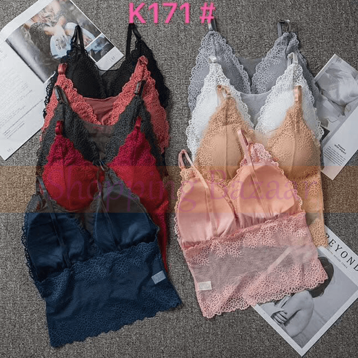 Padded Strappy Lace Bralette Bustier Cami Top Bra