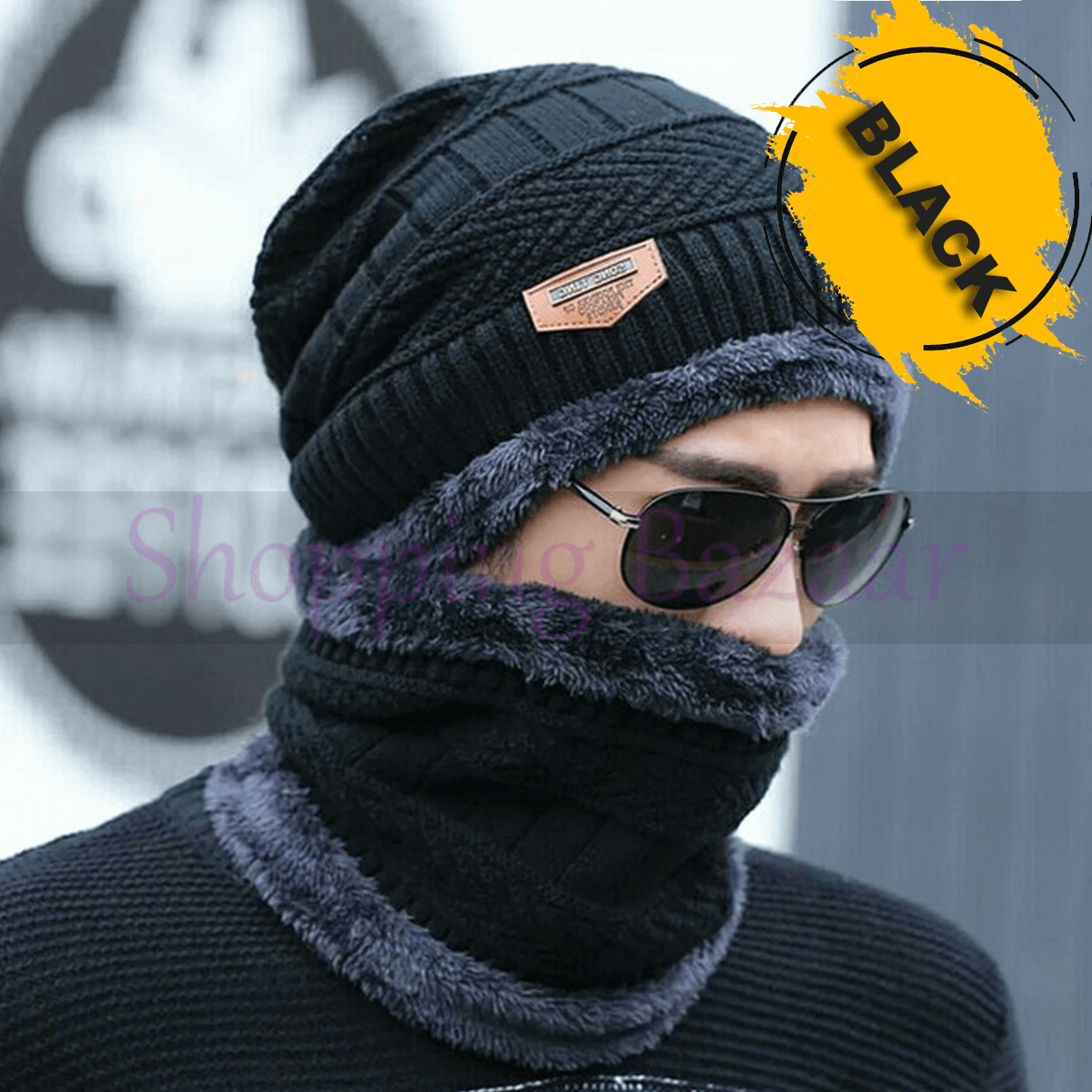 Unisex Woolen Beanie Cap And Neck Scarf