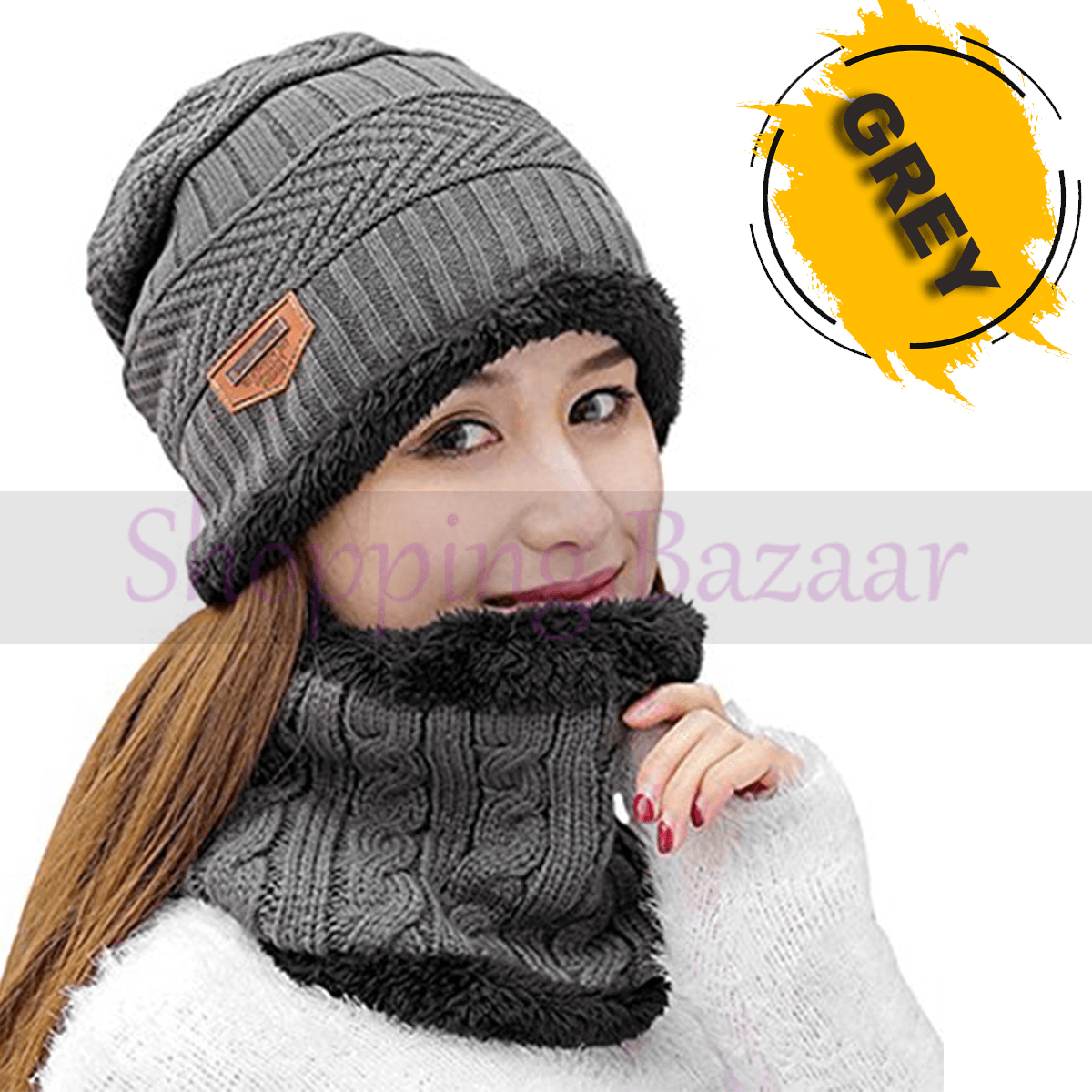 Woolen Beanie Cap With Neck Muffler