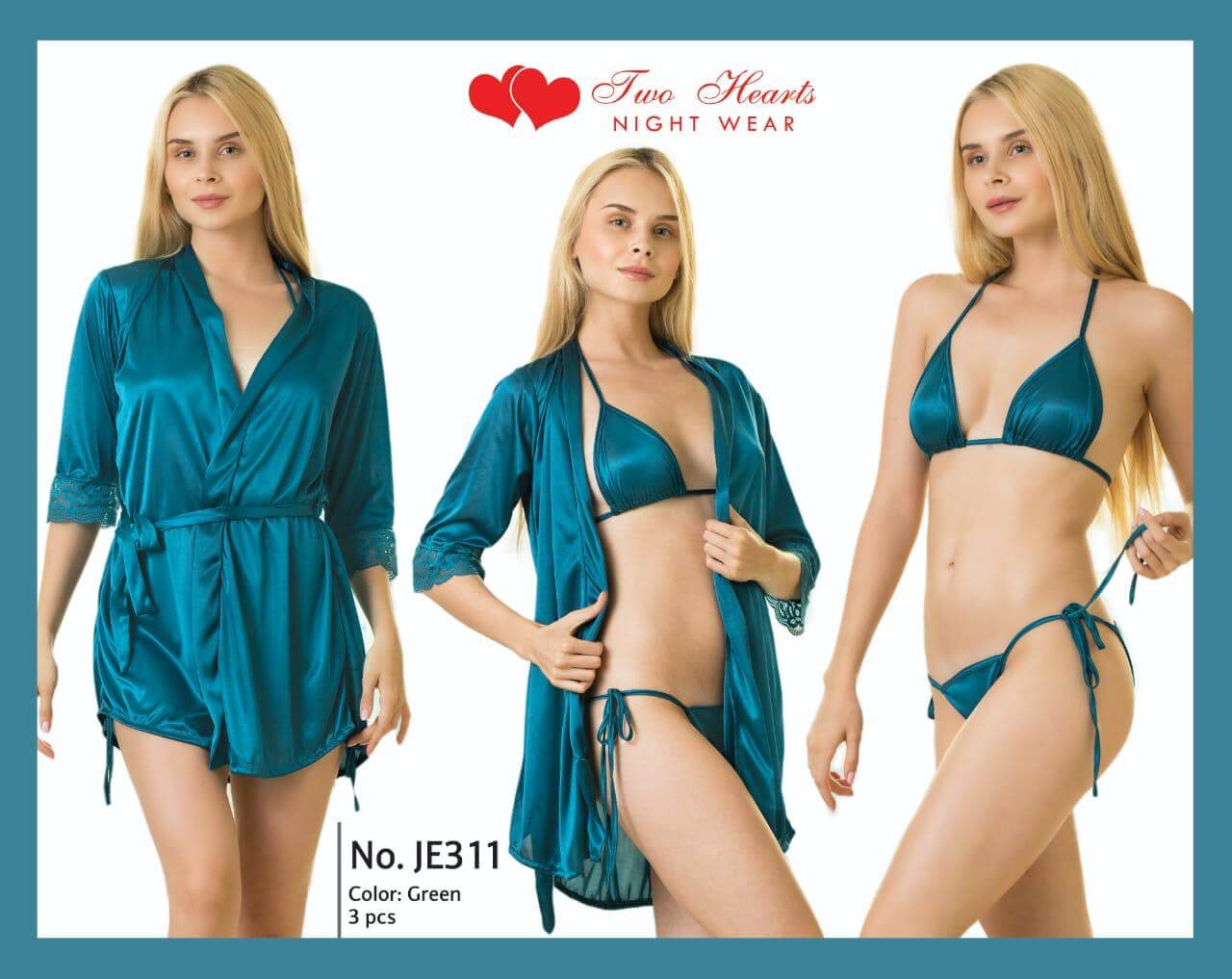 3 Pcs Sexy Short Nighty For Woman