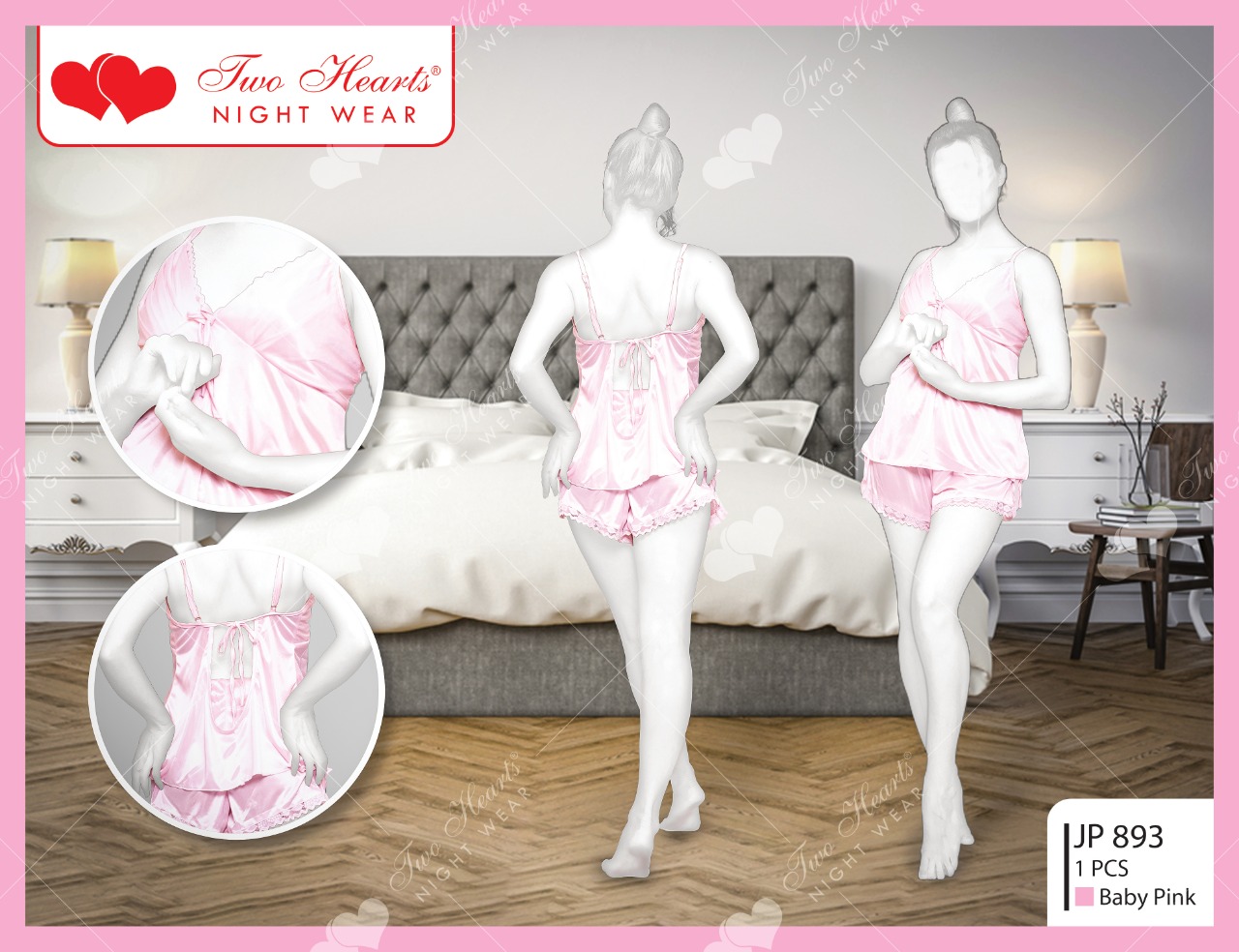 Hot Pink Silk Sleepwear