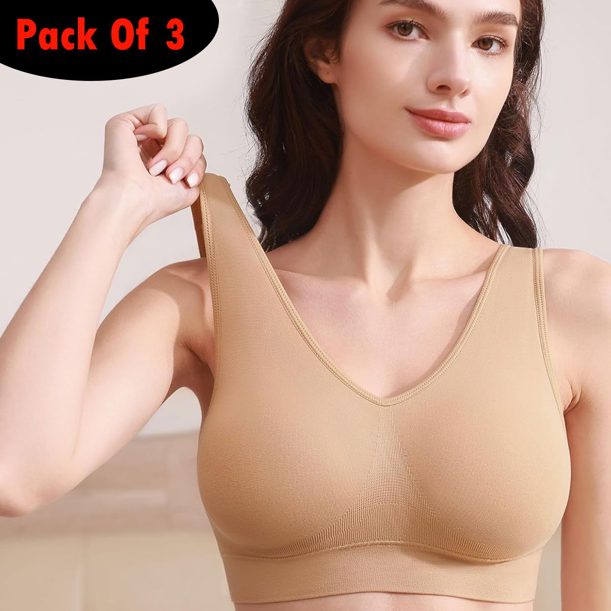 Comfort Bra Pack – Non-Wired, Non-Padded Sport Bra for Women & Girls Pack Of 3