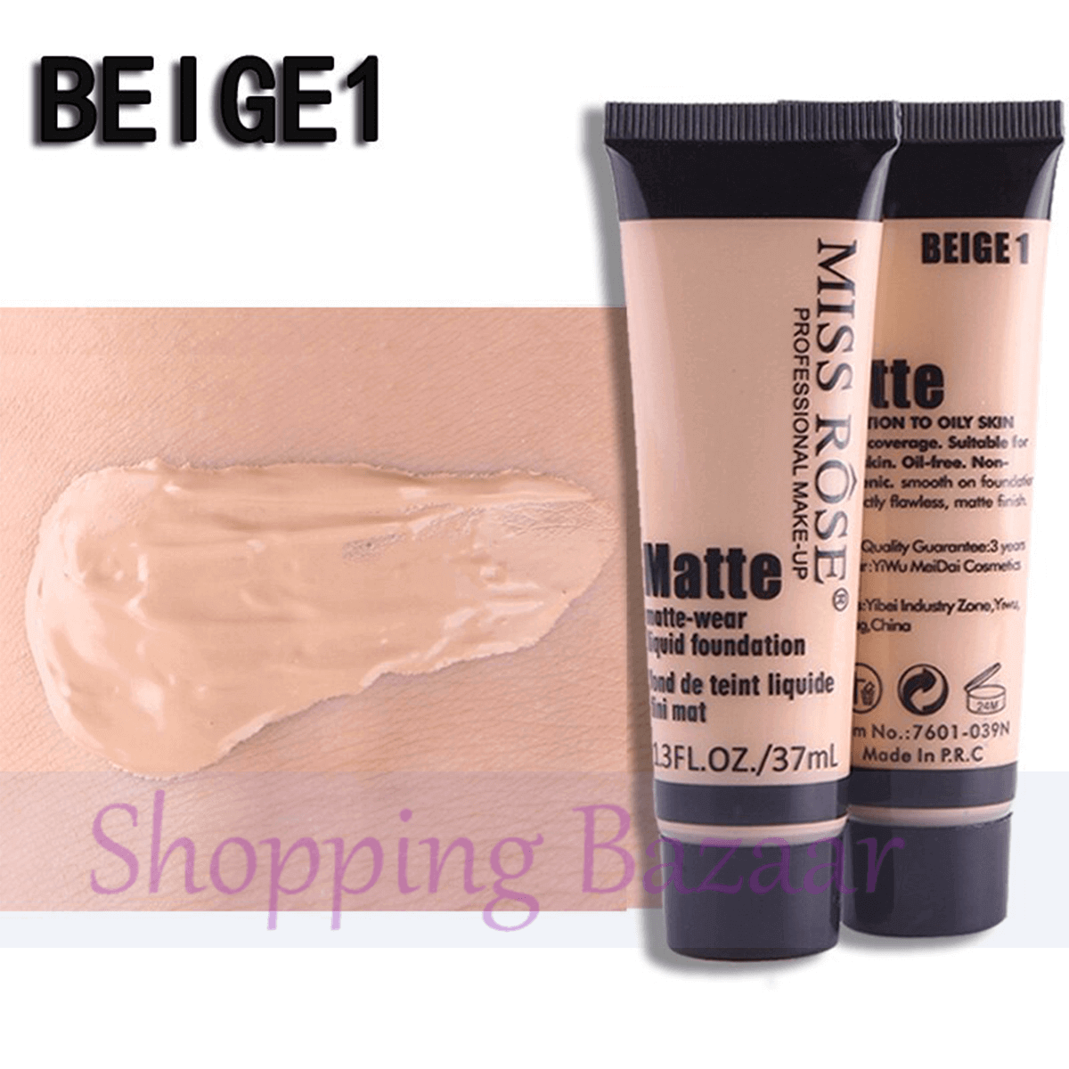 Miss Rose Foundation Full Coverage Matte Foundation Beige 1