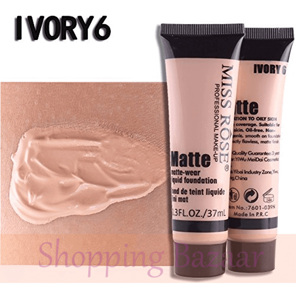Matte Liquid Foundation Miss Rose Ivory 6